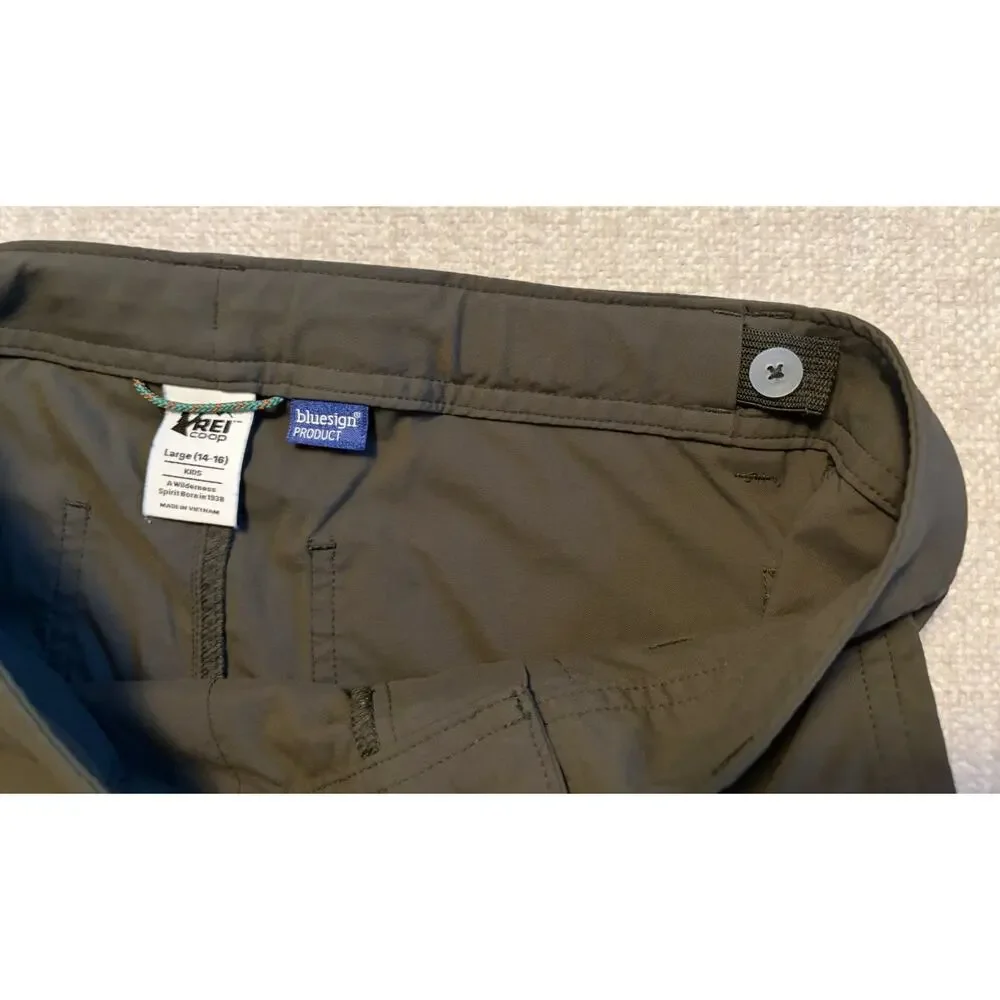 REI Co-op Kids Sahara Convertible Cargo Pants Large 14-16 Hiking Camping 184478